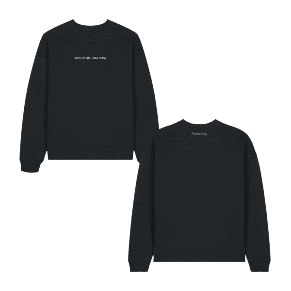 Sorry I'm Late, I Saw a Dog Sweatshirt - Black