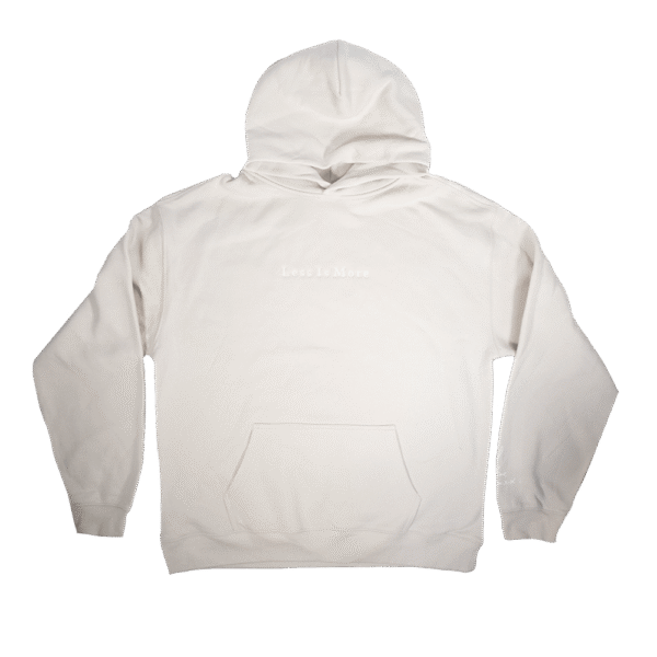 Embroidered Less is More Hoodie - Bone