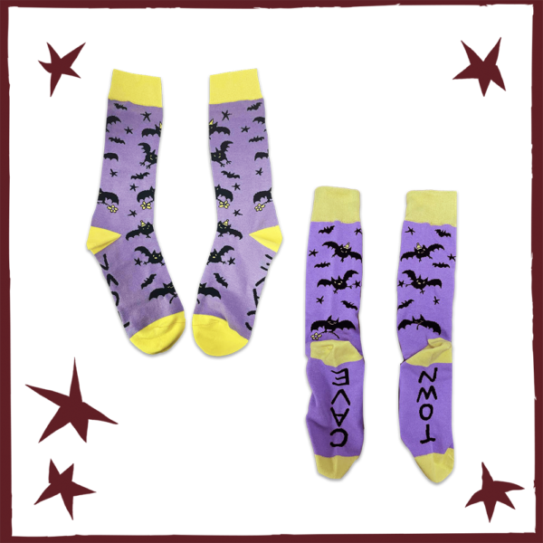 Cavetwon-socks-purple-yellow